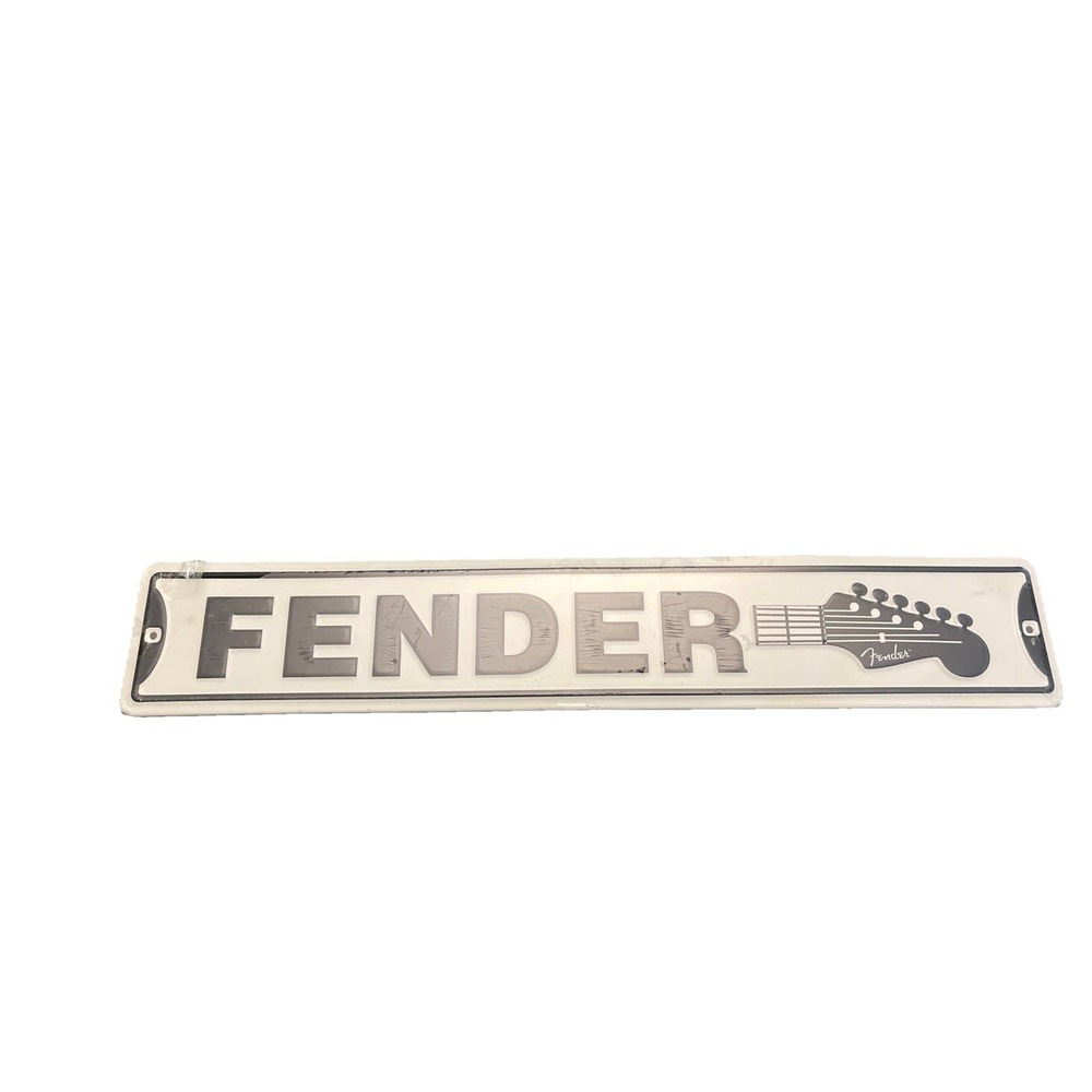 FENDER GUITAR  Vintage Style Sign Metal Embossed, Embossed Raised Letter 20" New